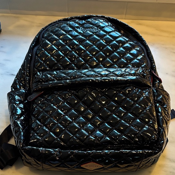 MZ Wallace Handbags - MZ Wallace Metro Deluxe Backpack black lacquer